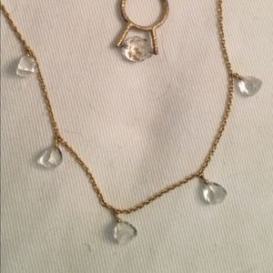 Genuine Herkamer Drop Necklace and Ring Set Size 6